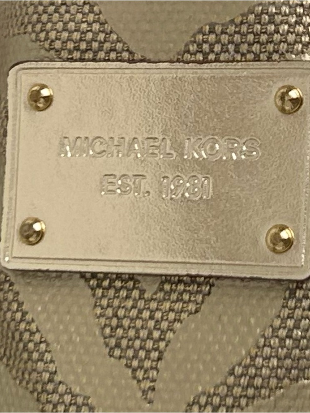 Michael Kors Metallic Gold Zebra Print Tote Shoulder Bag Large Purse - Picture 7 of 12